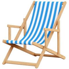 Beach chair stands alone on plain surface, inviting relaxation and sunbathing