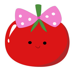 cute tomatos with pink ribbon
