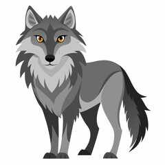 Wolf illustration on a clean white background perfect for logos icons or design elements with a modern and minimalist aesthetic