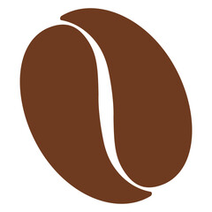 Logo Coffee Shop. Icono con silueta de frijol de café color marrón 