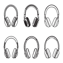 Minimal line art Bluetooth headphones icon for digital use