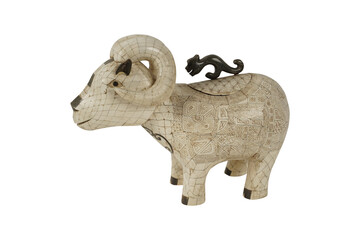 statuette of a goat  Solid Static Simulation Wild Animal Model Goat Sheep