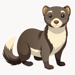 Mink illustration on a clean white background perfect for design elements animal themes or nature inspired projects simple and elegant