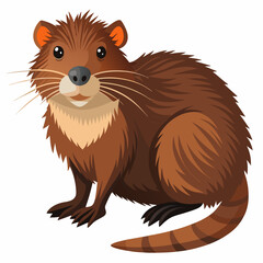 Isolated muskrat illustration on a clean white background created in vector format suitable for various creative projects and designs