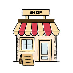 Hand Drawn Fill UMKM Small Business Micro Illustration