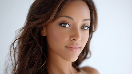 Obraz premium Stunning Woman with Clear Skin and Bright Eyes