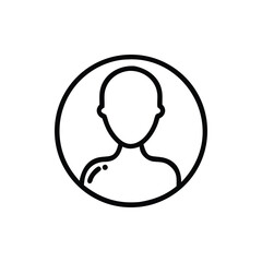 Minimalist user profile icon with line art design