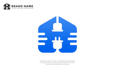 Home Plug Logo. For electrician or home energy