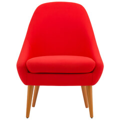Modern red chair design showcasing minimalist style against a white background for interior decor