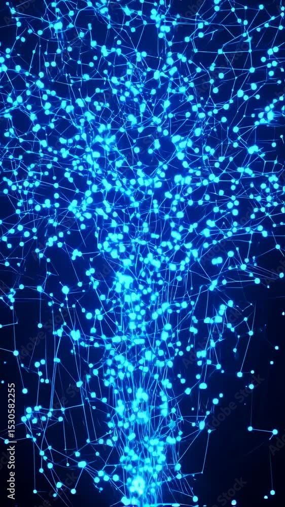 Poster digital network in the depths of the internet: a stunning visual of interconnected nodes and lines, 