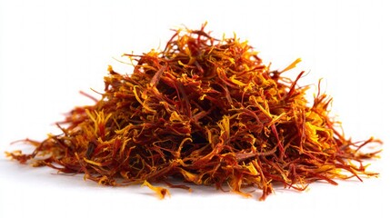 Fototapeta premium Pile Of Saffron Threads On White Background