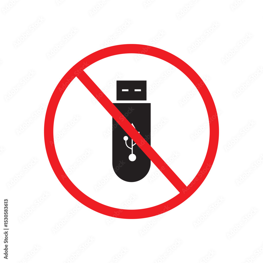 Poster do not use flash drive symbol sign isolate on white background,vector illustration eps.10