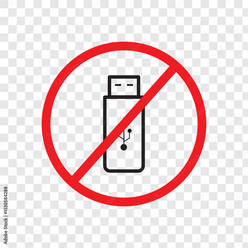 Poster do not use flash drive symbol sign isolate on white background,vector illustration eps.10