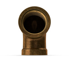 Rustic Brass 90 Degree Elbow Pipe Fitting Isolated on Transparent Background