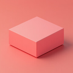 Pink Isometric Cube on Pink Surface Made with generative AI