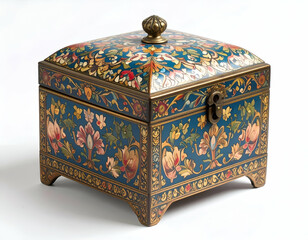 Custom Style Painted Savings Box with Floral Design and Detail