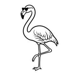 Obraz premium A Stylish Flamingo Sporting Sunglasses: A Chic Monochrome Illustration of Exotic Avian Charm