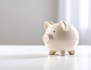 Delicate Piggy Bank with Minimalist Design in Soft Lighting