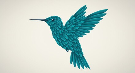 Obraz premium Stylized Hummingbird Silhouette with Petal Wings in Motion