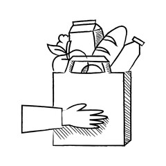 Hand Drawn Line UMKM Small Business Micro Illustration
