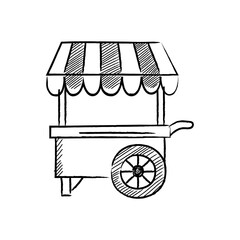 Hand Drawn Line UMKM Small Business Micro Illustration