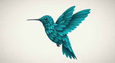 Obraz premium Stylized Hummingbird Silhouette with Petal Wings in Motion