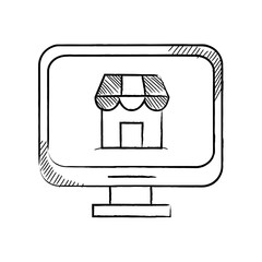 Hand Drawn Line UMKM Small Business Micro Illustration