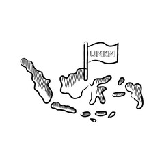 Hand Drawn Line UMKM Small Business Micro Illustration