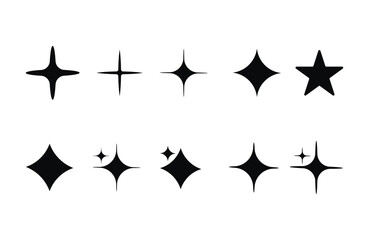 star, starburst, sparkle, shine, glow  set vector  white background 