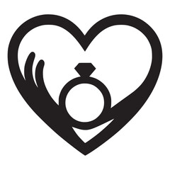 Hands Holding Heart Vector – Caring Hands Silhouette & Love Symbol Design