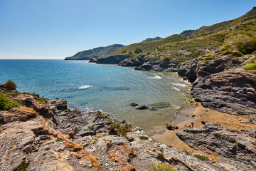 Mediterranean coastline in Murcia. Calblanque natural park and beaches. Spain