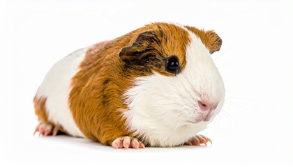 Fototapeta premium Cute guinea pig over white background