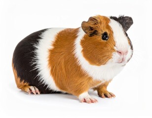 Fototapeta premium Cute guinea pig over white background