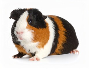 Cute guinea pig over white background