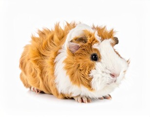 Fototapeta premium Cute guinea pig over white background