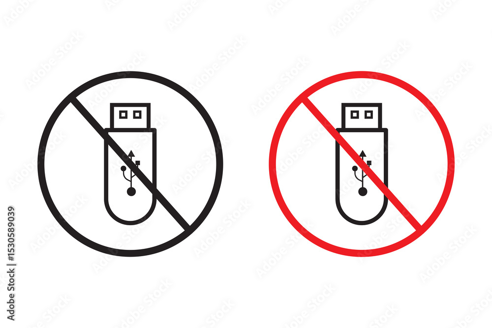 Aufkleber usb device prohibition sign enhance data security in restricted areas