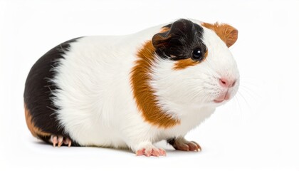 Cute guinea pig over white background