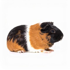 Cute guinea pig over white background