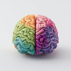 Colorful model of a human brain
