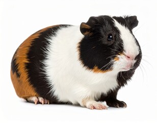 Cute guinea pig over white background