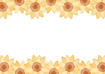 watercolor cute sunflower background illustration11
