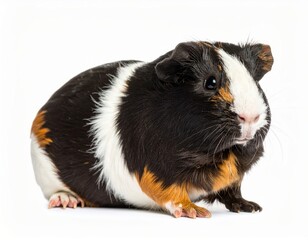Cute guinea pig over white background