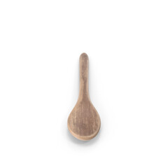 Dark Wooden Cooking Spoon Isolated on Transparent Background