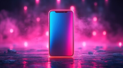 A vibrant neon gradient background paired with modern typography presents a stylish Instagram Stories template design. This highly interactive layout offers ample space for text.