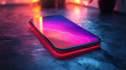 A vibrant neon gradient background paired with modern typography presents a stylish Instagram Stories template design. This highly interactive layout offers ample space for text.