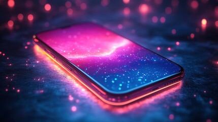 A vibrant neon gradient background paired with modern typography presents a stylish Instagram Stories template design. This highly interactive layout offers ample space for text.