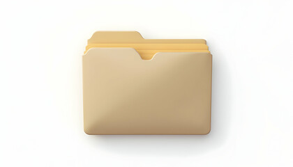 Open File Folder Illustration on White Background