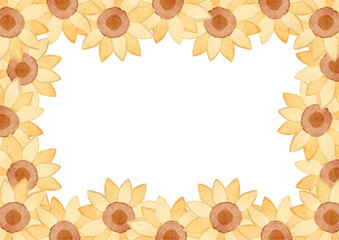 watercolor cute sunflower background illustration13