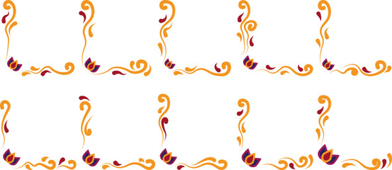 Colorful Diwali Corner Border
