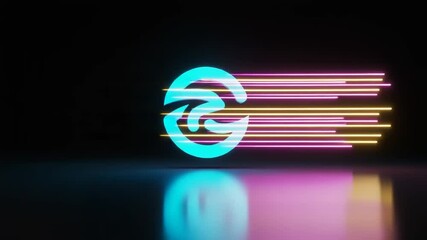 Vibrant abstract logo design with dynamic motion lines against a dark background, showcasing modern aesthetics